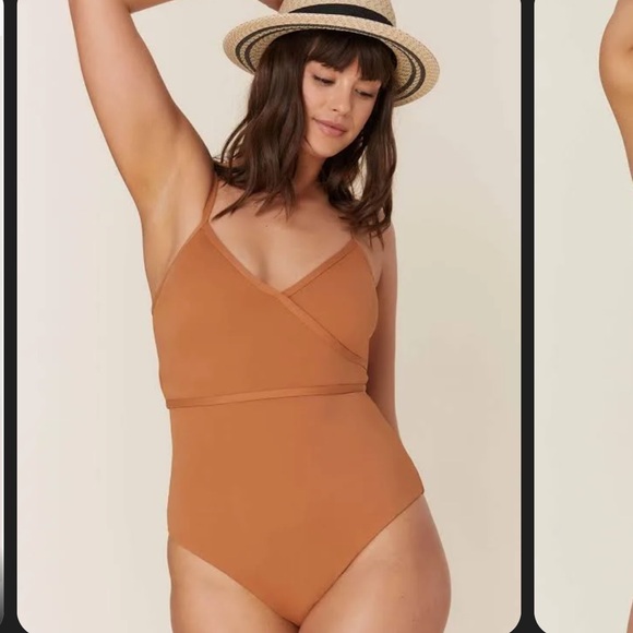 Andie Swim - The Cove One Piece Swimsuit Burnt Orange Chestnut Large - Picture 3 of 9